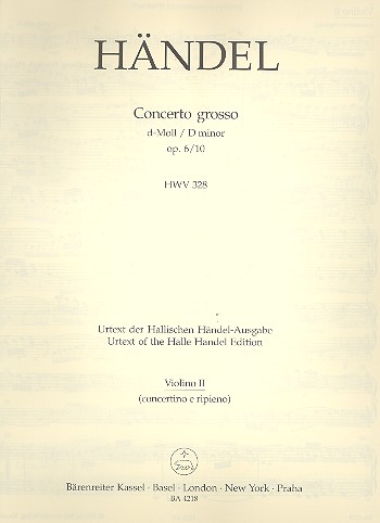 Concerto grosso d-Moll op.6,10 HWV328 fr Streichorchester Violine 2
