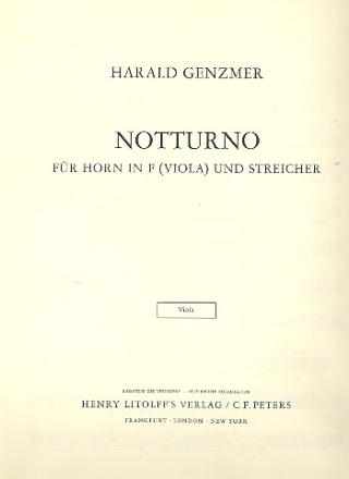 Notturno fr Horn und Streicher Viola