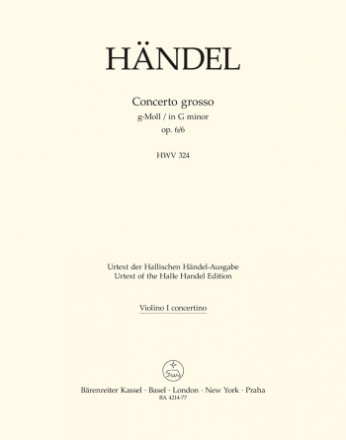 Concerto grosso g-Moll op.6,6 HWV324 fr Orchester Violine solo 1