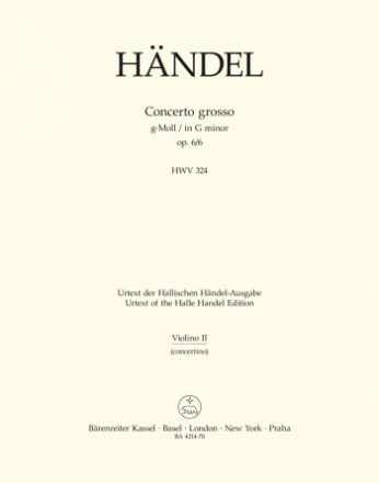 Concerto grosso g-Moll op.6,6 HWV324 fr Orchester Violine solo 2