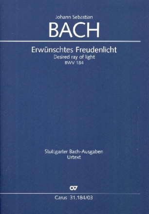 Erwnschtes Freudenlicht Kantate Nr.184 BWV184 Klavierauszug (dt/en)