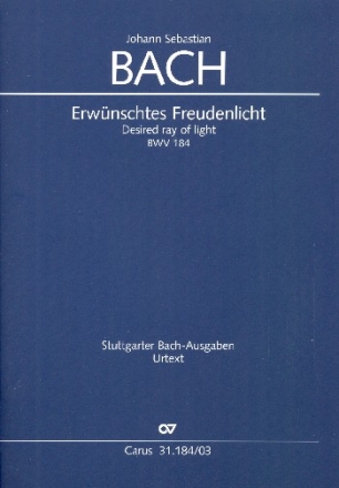 Erwnschtes Freudenlicht Kantate Nr.184 BWV184 Klavierauszug (dt/en)