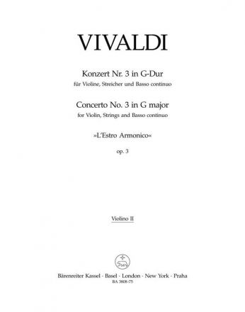 Concerto G-Dur op.3,3 fr Violine und Streicher Violine 2