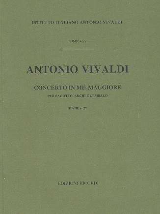 Concerto mi bemol maggiore per fagotto e archi partitura