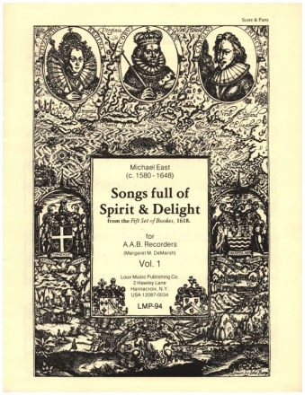 Songs full of Spirit and Delight vol. 1 for recorders (AAB) score and 3 parts