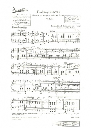 Frhlingsstimmen op.410 Walzer fr Salonorchester Klavierdirektion