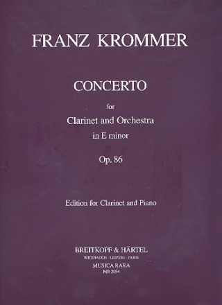 Concerto e minor op.86 for clarinet and orchestra for clarinet and piano