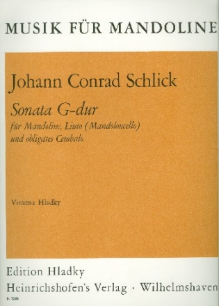 SONATA G-DUR FUER MANDOLINE, LIUTO UND OBLIGATES CEMBALO