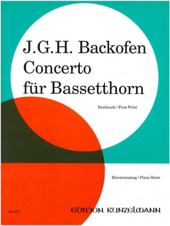 Concerto fr Bassetthorn und Orchester fr Bassetthorn und Klavier
