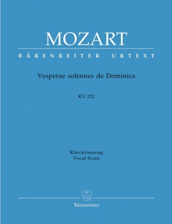 Vesperae solennes de Dominica KV321 fr Soli, Chor und Orchester Klavierauszug