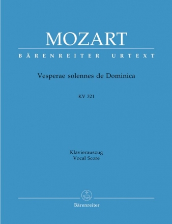 Vesperae solennes de Dominica KV321 fr Soli, Chor und Orchester Klavierauszug