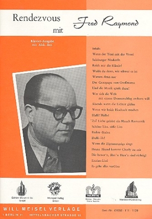 Rendezvous mit Fred Raymond Album fr Gesang und Klavier