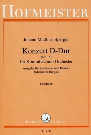 Konzert D-Dur Nr.15 fr Kontraba und Orchester Klavierauszug