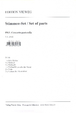Concerto pastorella fr Violine, Streichorchester und Bc Stimmensatz (Solo-3-3-1--2-3)