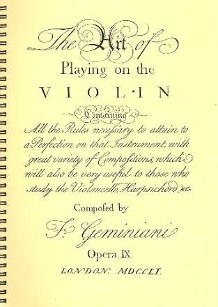 The Art of Playing the Violin  Faksimile
