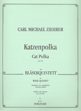 KATZENPOLKA OP.441 FUER BLAESER- QUINTETT (FL/OB/KLAR/HN/FAG) GABLER, FR., BEARB.