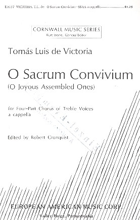 O SACRUM CONVIVIUM FUER 4-STG FRAUENCHOR A CAPPELLA. PARTITUR