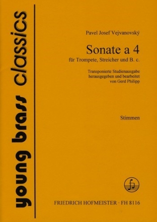 Sonate a 4 für Trompete, 3 Violinen, Viola, Violoncello, Kontrabass und Bc Stimmensatz