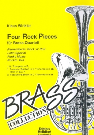 4 Rock Pieces fr Blechblserquartett Partitur und Stimmen