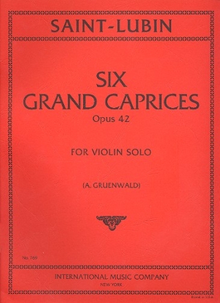 6 grand caprices op.42 for violin solo Grnwald, A., ed.