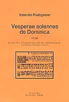 VESPERAE SOLENNES DE DOMINICA FUER SOLI, CHOR, 2 TRP (HR, PK) AD LIB., 2 VL UND BC,  CHORPARTITUR