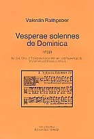 VESPERAE SOLENNES DE DOMINICA FUER SOLI, CHOR, 2 TRP (HR, PK) AD LIB., 2 VL UND BC,  CHORPARTITUR