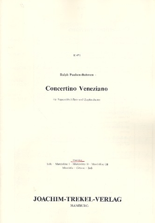 Concertino Veneziano fr Sopranblockflte und Zupforchester Partitur