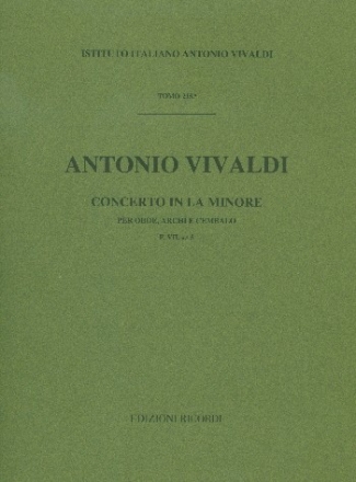 Konzert a-Moll F.VII:5 fr Oboe, Streicher und Bc Partitur