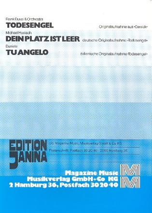 Todesengel: Titelmelodie fr Melodieinstrument und Klavier