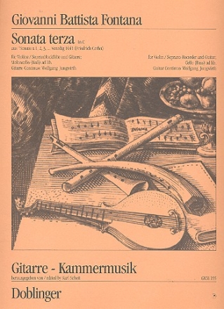 Sonata terza C-Dur fr Violine (Blockflte), Gitarre und Ba (Violoncello ad lib.)