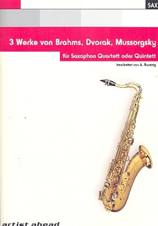 3 Werke von Brahms, Dvorak, Mussorgsky  fr 4 Saxophone Partitur und 6 Stimmen