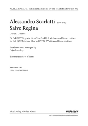 Salve regina fr 4 Stimmen (SATB) und Streicher Stimmensatz (1-1-0-1-0)
