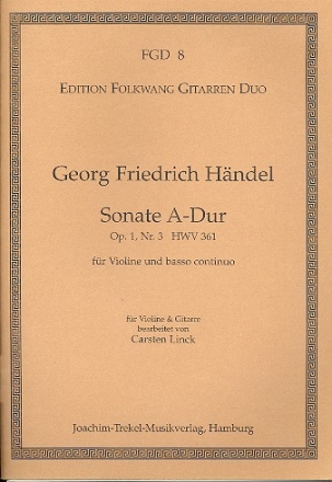 Sonate A-Dur op.1,3 HWV361 fr Violine und Bc fr Violine und Gitarre