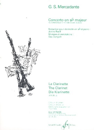 Concerto si bemolle majeur pour clarinette et orchestre pour clarinette et piano