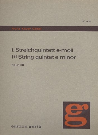 Quintett e-Moll Nr.1 op.20 fr 2 Violinen, Viola und 2 Violoncelli Stimmen