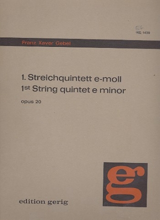 Quintett e-Moll Nr.1 op.20 fr 2 Violinen, Viola und 2 Violoncelli Partitur