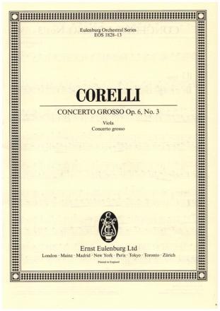 Concerto grosso c-moll Nr.3 op.6,3 fr 2 Violinen, Violoncello, Streicher und Bc Viola