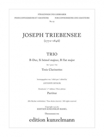 Trio B-Dur fr 3 Klarinetten Partitur