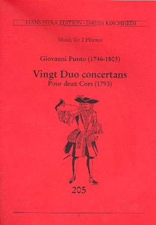 20 DUOS CONCERTANTS POUR 2 CORS PARTITION  (1793)
