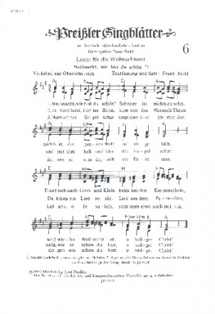 Preissler Singblätter 6 Lieder für die Adventszeit, 3-stimmig gesetzt mit Akkordbezeichnung