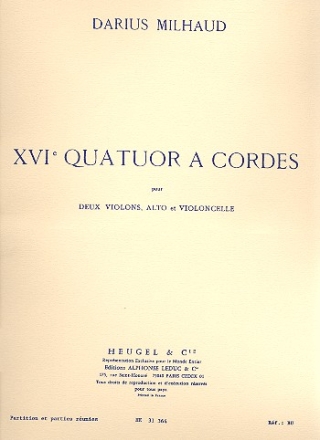 Quatuor  cordes no.16 op.303 partition et parties