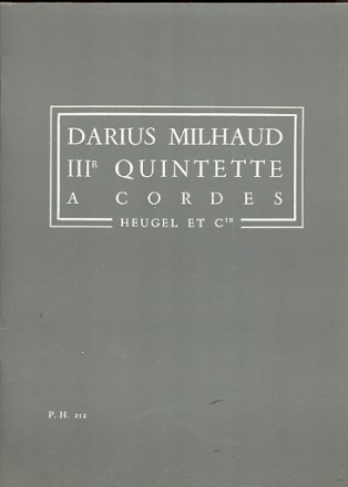 Quintette  cordes no.3 op.325 pour 2 violons, 2 altos et violoncelle partition en miniature