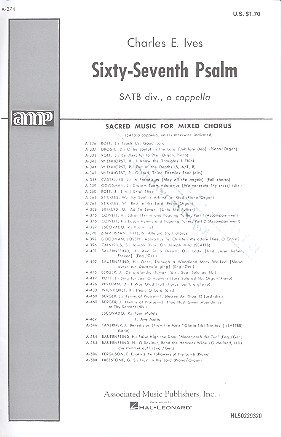 67th Psalm for mixed chorus (SAATTB) a cappella,  score (with piano for rehearsal only)