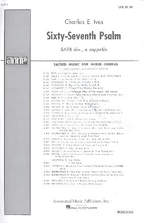 67th Psalm for mixed chorus (SAATTB) a cappella,  score (with piano for rehearsal only)