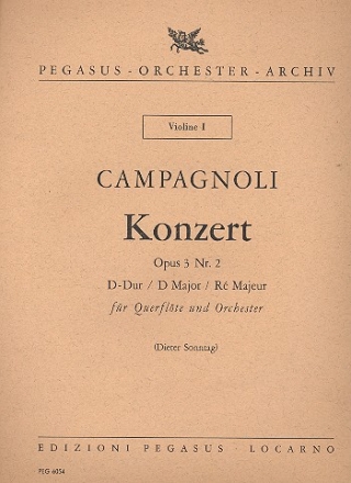 Konzert D-Dur op.3,2 fr Flte und Orchester Stimmenset  (9 Stimmen)