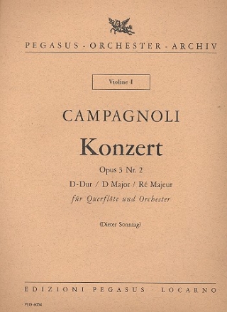 Konzert D-Dur op.3,2 fr Flte und Orchester Stimmenset  (9 Stimmen)