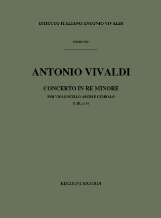 Konzert d-Moll F.III:24 fr Violoncello, Streicher und Bc Partitur
