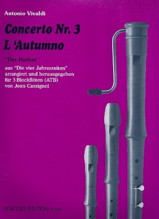 Concerto Nr.3 'Der Herbst' aus Die vier Jahreszeiten fr 3 Blockflten (ATB) Partitur und Stimmen