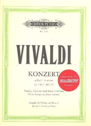 Konzert a-Moll op.3,6 fr Violine und Streicher (+CD) fr Violine und Klavier