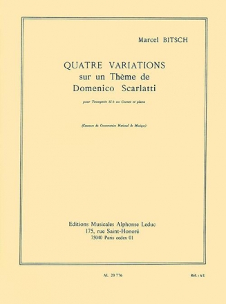 4 variations sur un thme de Domenico Scarlatti pour trompette ou cornet et piano